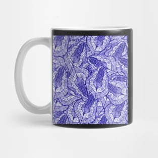 pen and ink fallen leaves doodle pattern 2 Mug